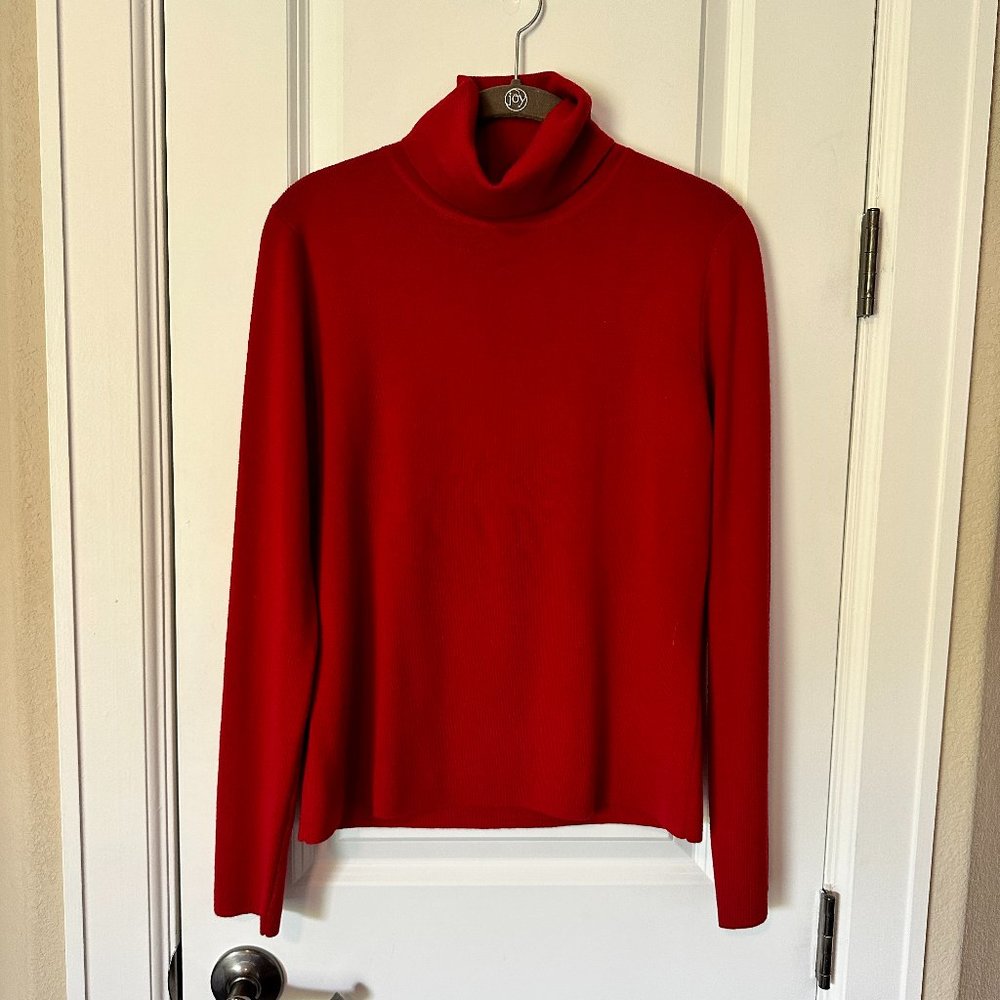 Red Merino Wool Brooks Brothers Turtleneck Sweater